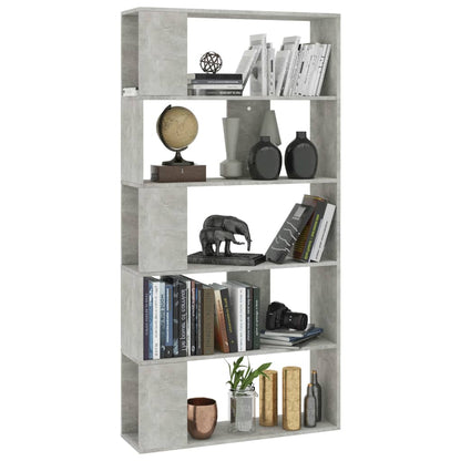 Book Cabinet/Room Divider Concrete Grey Chipboard - 80×24×159cm