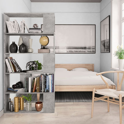 Book Cabinet/Room Divider Concrete Grey Chipboard - 80×24×159cm