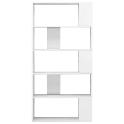 Book Cabinet/Room Divider High Gloss White Chipboard - 80×24×159cm