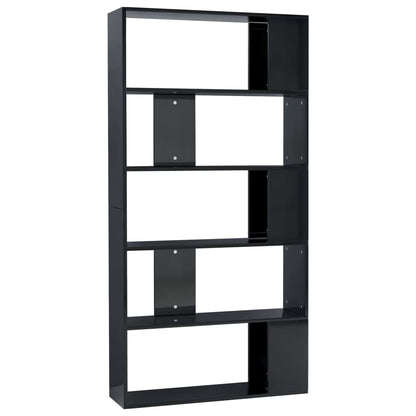 Book Cabinet/Room Divider High Gloss Black Chipboard - 80×24×159cm