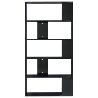 Book Cabinet/Room Divider High Gloss Black Chipboard - 80×24×159cm