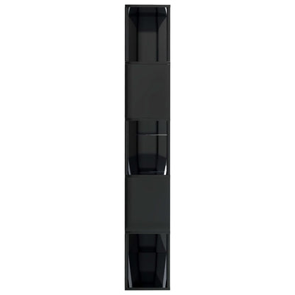 Book Cabinet/Room Divider High Gloss Black Chipboard - 80×24×159cm