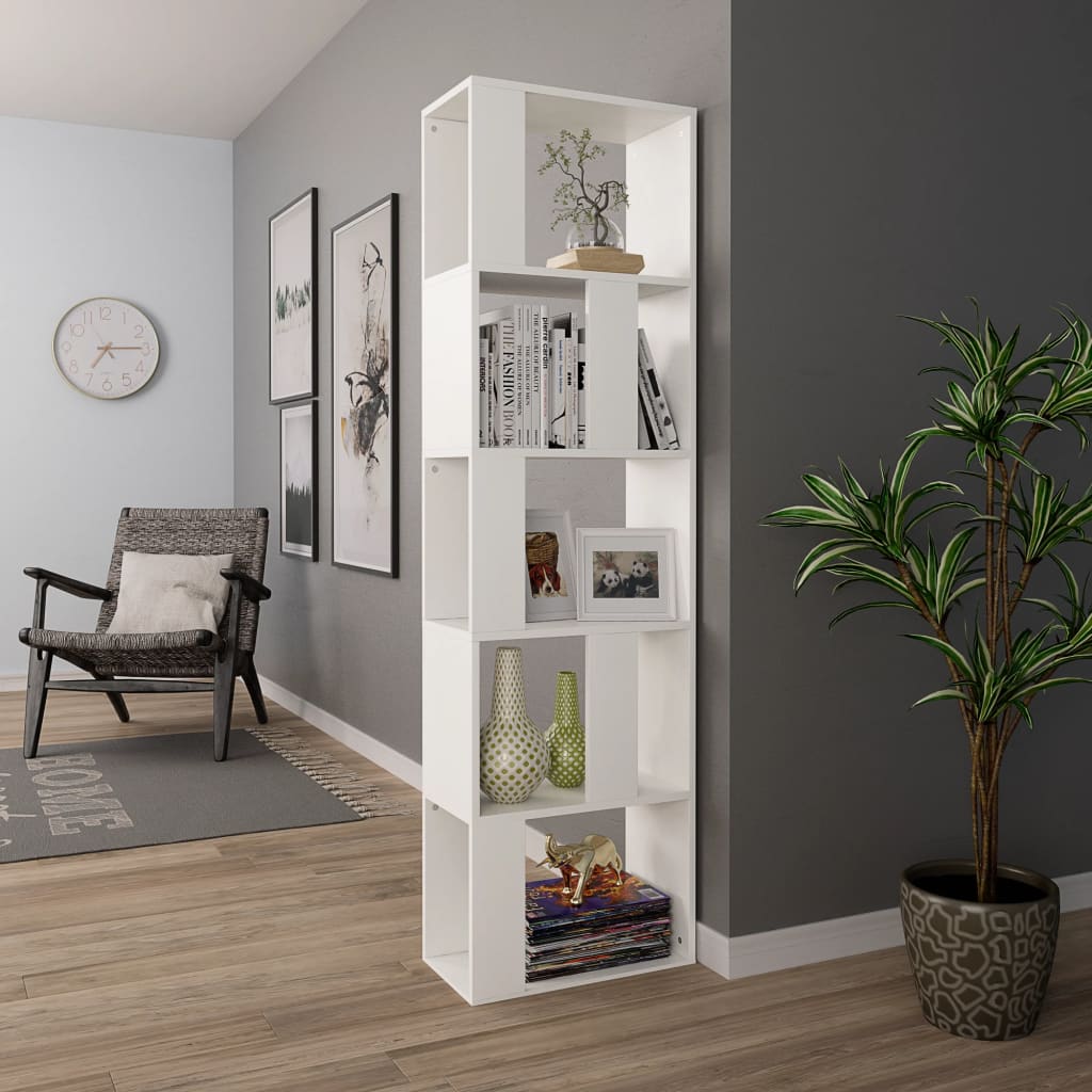 Book Cabinet/Room Divider White Chipboard - 45×24×159cm