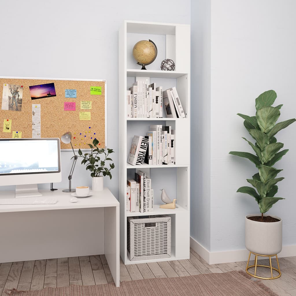 Book Cabinet/Room Divider White Chipboard - 45×24×159cm