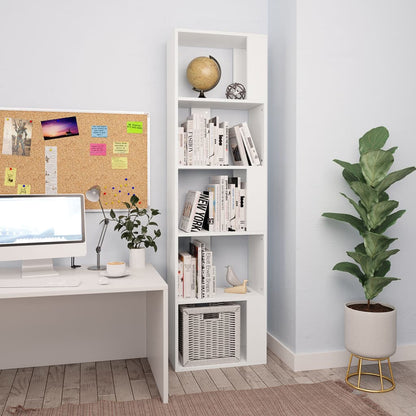 Book Cabinet/Room Divider White Chipboard - 45×24×159cm