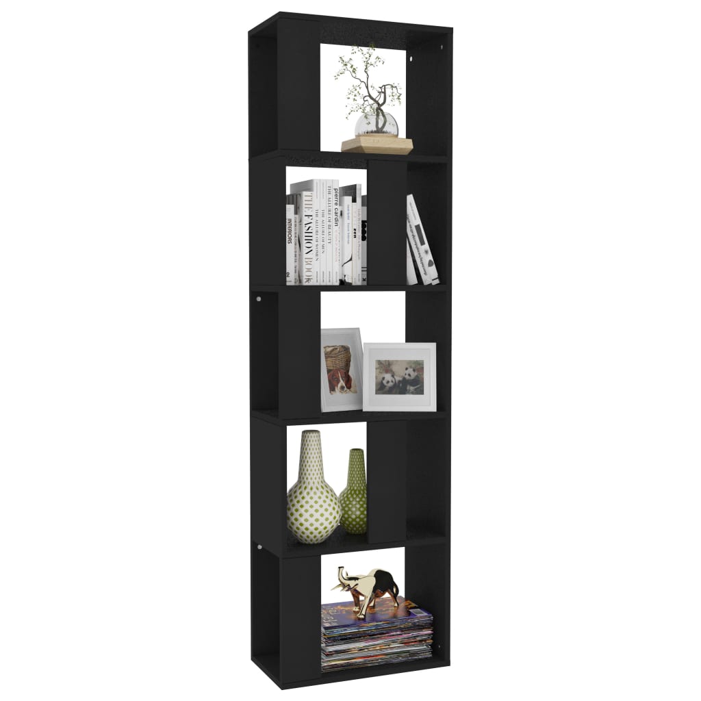 Book Cabinet/Room Divider Black Chipboard - 45×24×159cm