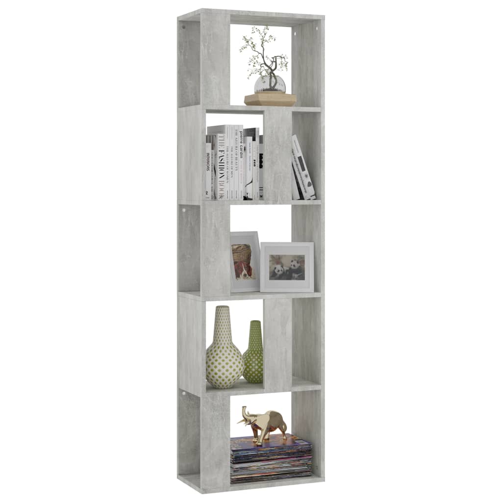 Book Cabinet/Room Divider Concrete Grey Chipboard - 45×24×159cm