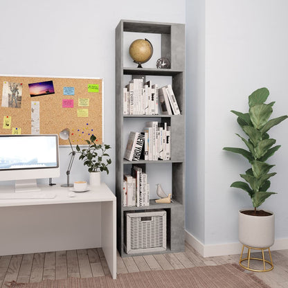 Book Cabinet/Room Divider Concrete Grey Chipboard - 45×24×159cm