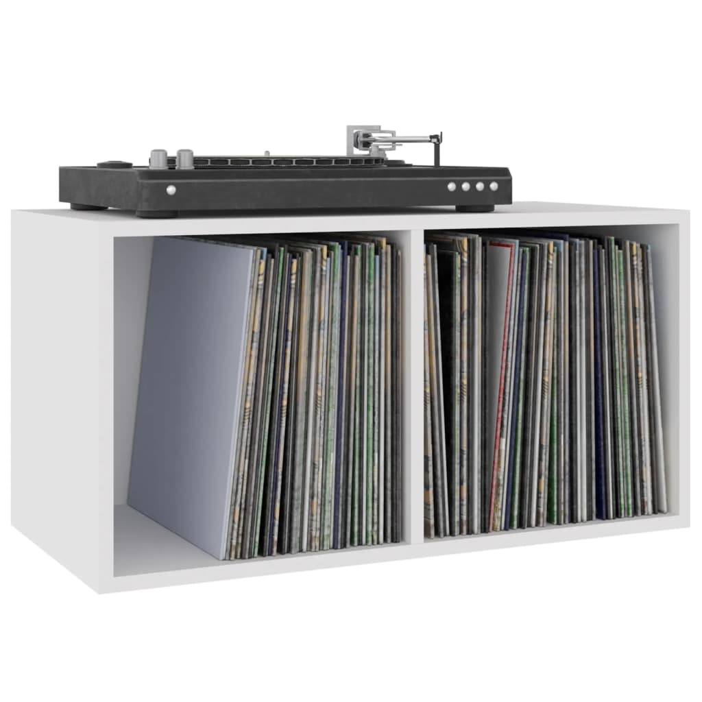 Vinyl Storage Box White Chipboard