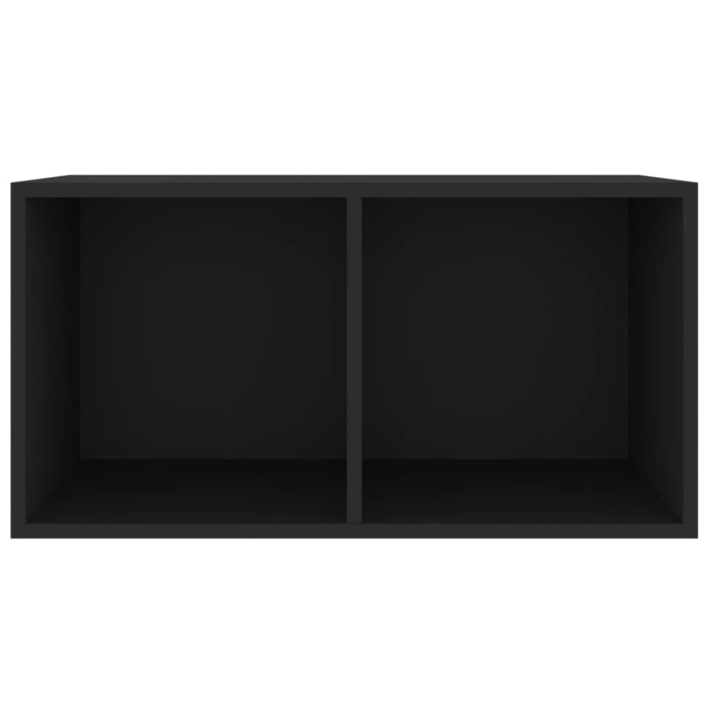 Vinyl Storage Box Black Chipboard
