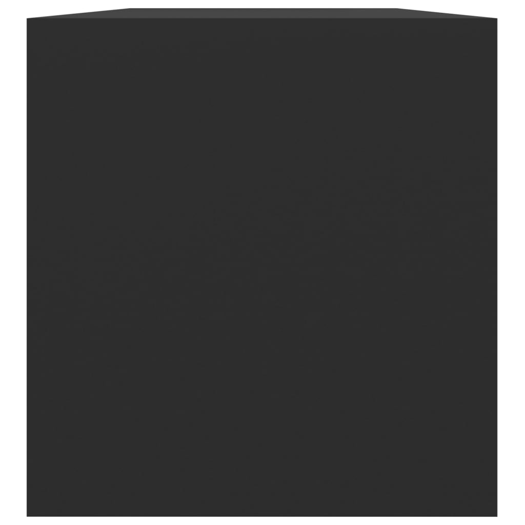Vinyl Storage Box Black Chipboard