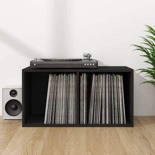 Vinyl Storage Box Black Chipboard