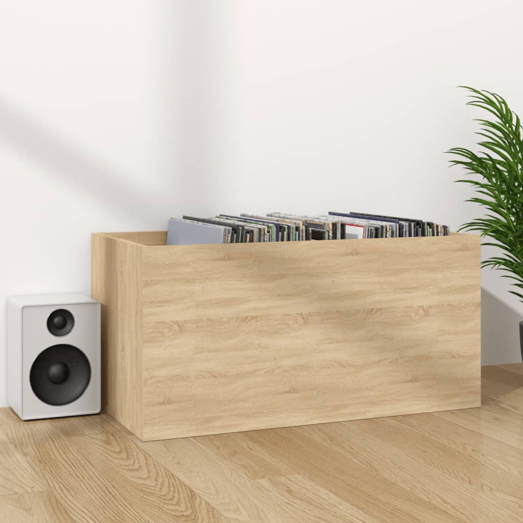 Vinyl Storage Box Sonoma Oak Chipboard