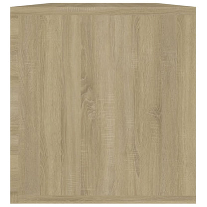 Vinyl Storage Box White and Sonoma Oak Chipboard