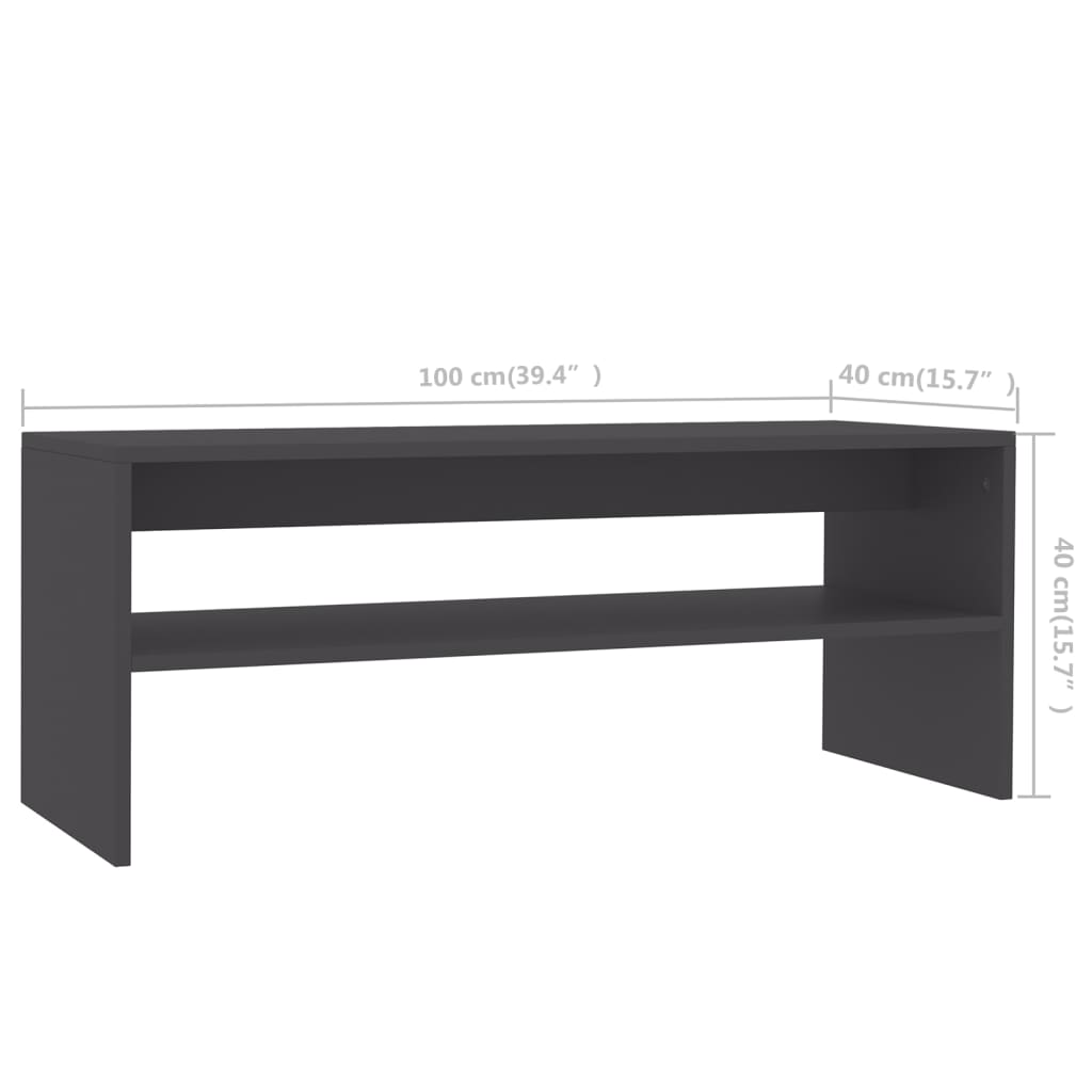 Coffee Table Grey Chipboard - 100×40×40cm