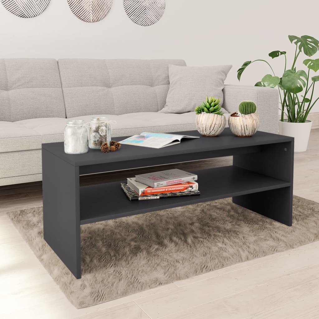 Coffee Table Grey Chipboard - 100×40×40cm