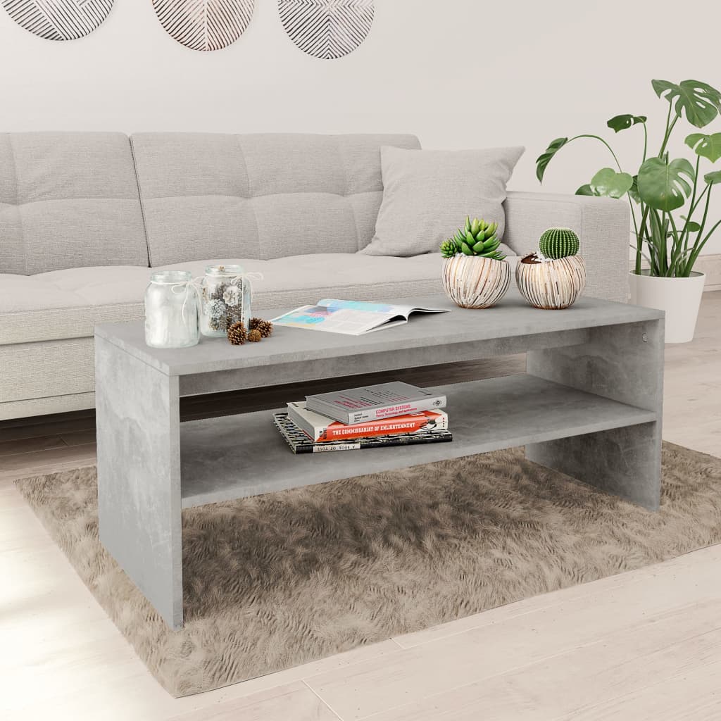 Coffee Table Concrete Grey Chipboard - 100×40×40cm