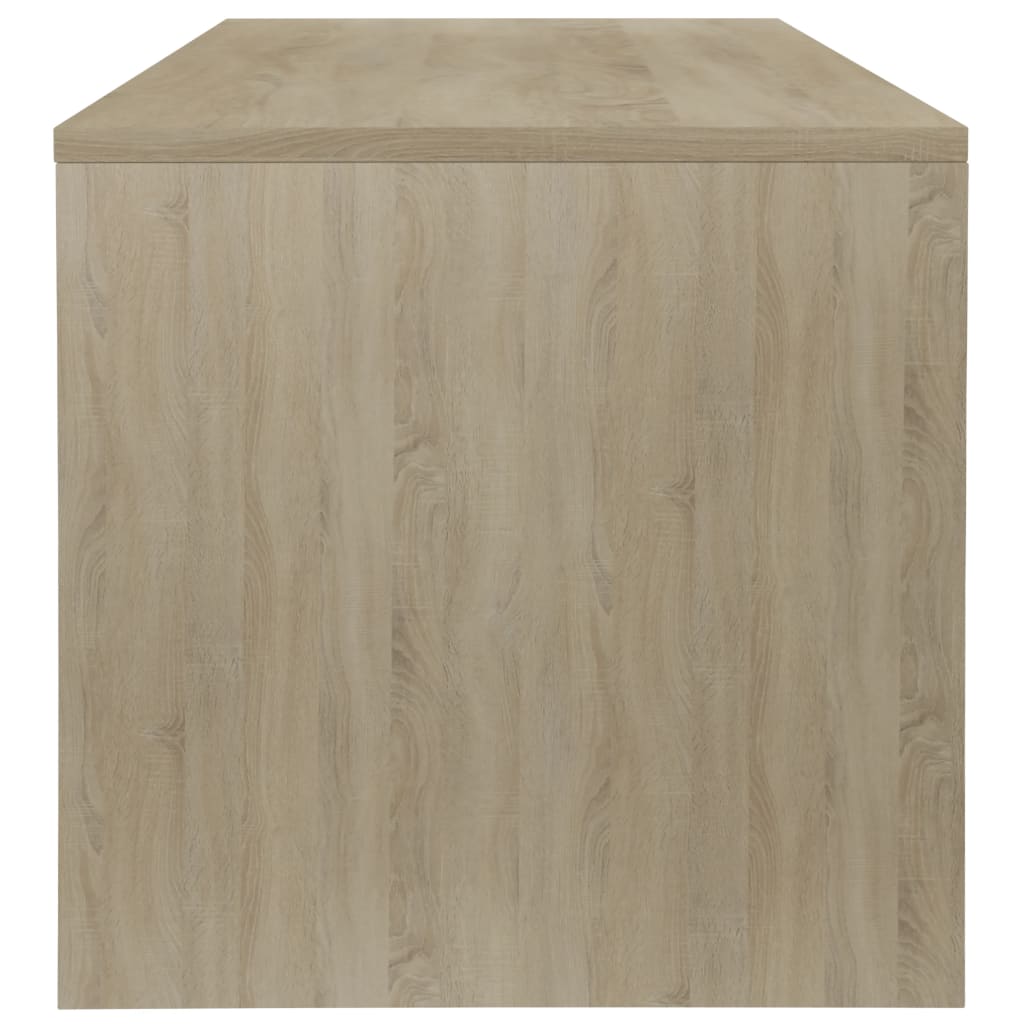 Coffee Table White and Sonoma Oak Chipboard - 100×40×40cm