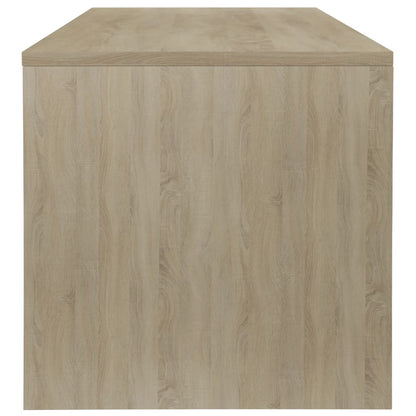 Coffee Table White and Sonoma Oak Chipboard - 100×40×40cm
