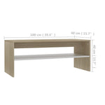 Coffee Table White and Sonoma Oak Chipboard