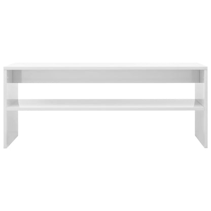 Coffee Table High Gloss White Chipboard - 100×40×40cm