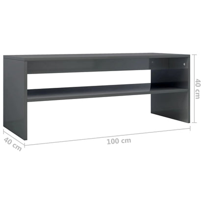 Coffee Table High Gloss Grey Chipboard