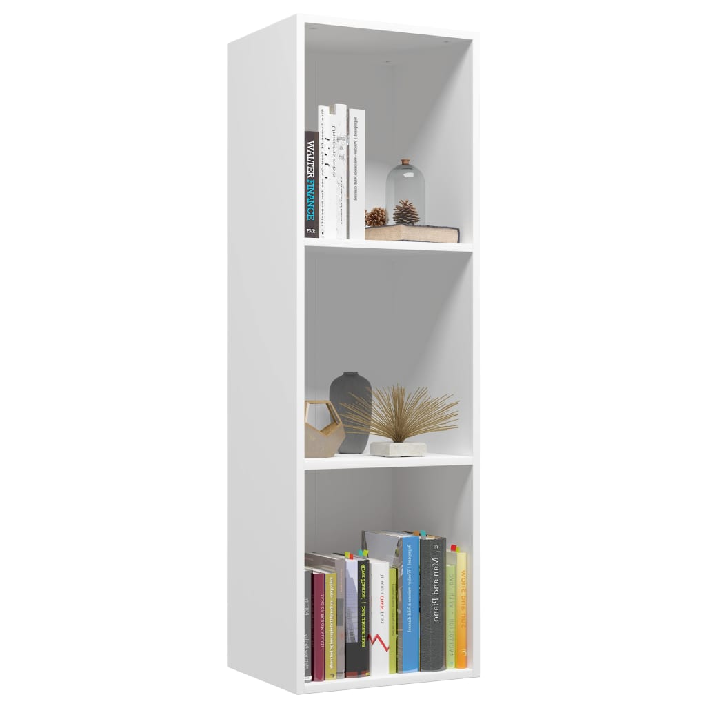 Book Cabinet/TV Cabinet White Chipboard - 36×30×114cm