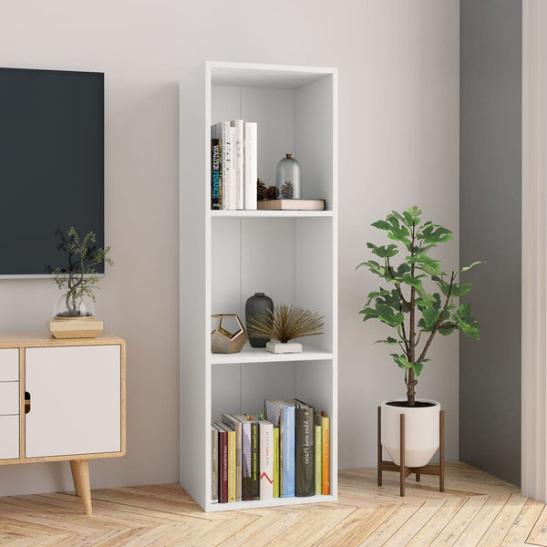  Book Cabinet/TV Cabinet White Chipboard