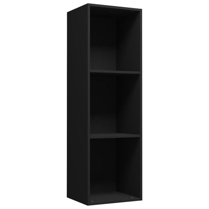 Book Cabinet/TV Cabinet Black Chipboard - 36×30×114cm