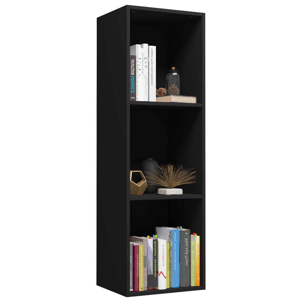 Book Cabinet/TV Cabinet Black Chipboard - 36×30×114cm