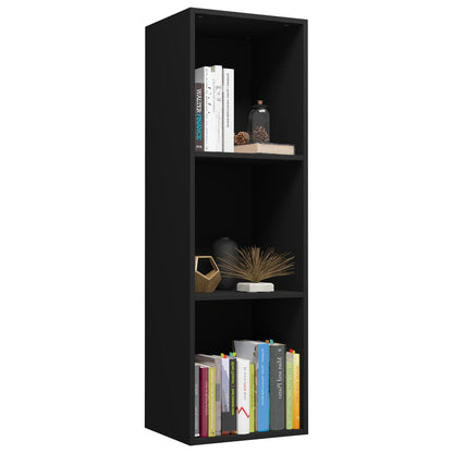 Book Cabinet/TV Cabinet Black Chipboard - 36×30×114cm