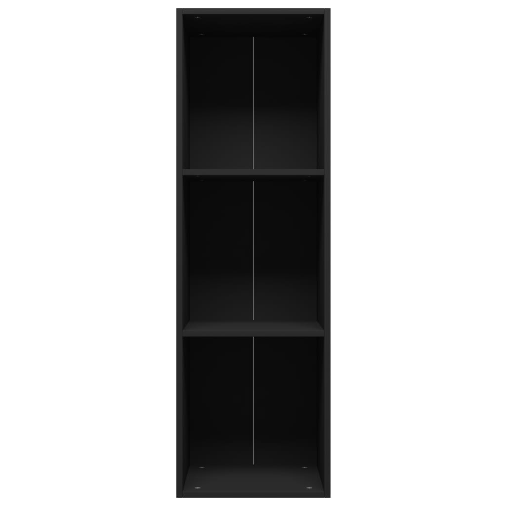 Book Cabinet/TV Cabinet Black Chipboard - 36×30×114cm