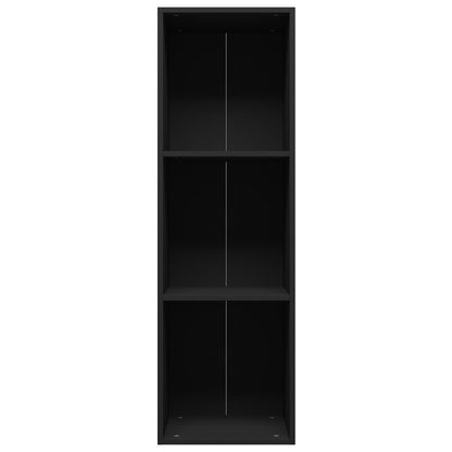 Book Cabinet/TV Cabinet Black Chipboard - 36×30×114cm