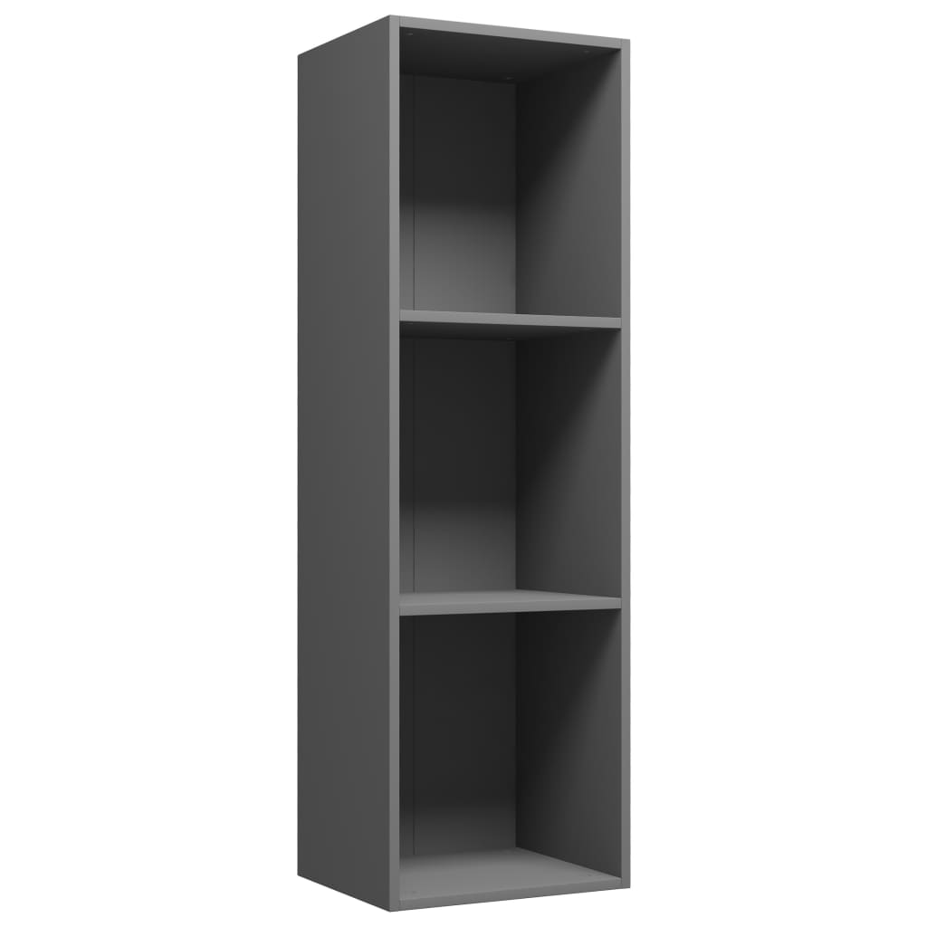 Book Cabinet/TV Cabinet Grey Chipboard - 36×30×114cm