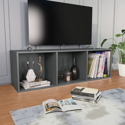 Book Cabinet/TV Cabinet Grey Chipboard - 36×30×114cm