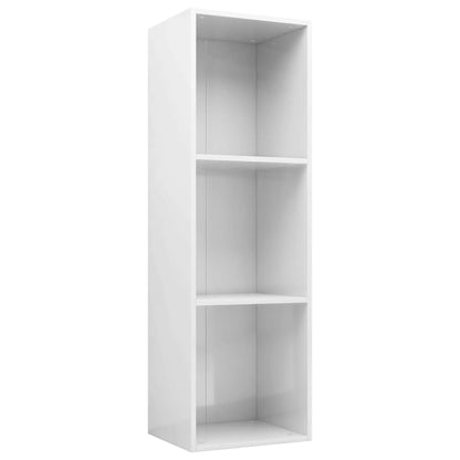 Book Cabinet/TV Cabinet High Gloss White Chipboard - 36×30×114cm