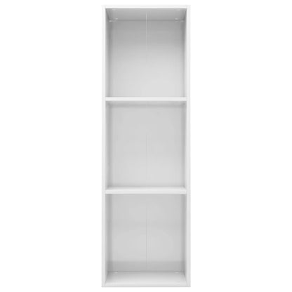 Book Cabinet/TV Cabinet High Gloss White Chipboard - 36×30×114cm