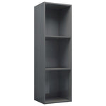 Book Cabinet/TV Cabinet High Gloss Grey Chipboard