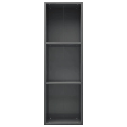 Book Cabinet/TV Cabinet High Gloss Grey Chipboard - 36×30×114cm