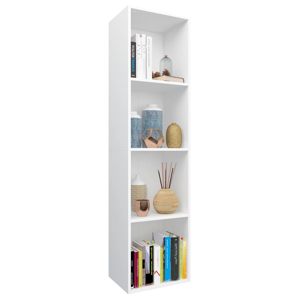 Book Cabinet/TV Cabinet White Chipboard - 36×30×143cm