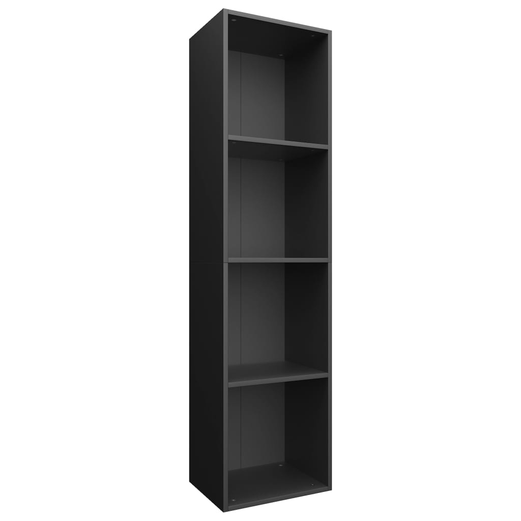 Book Cabinet/TV Cabinet Black Chipboard - 36×30×143cm