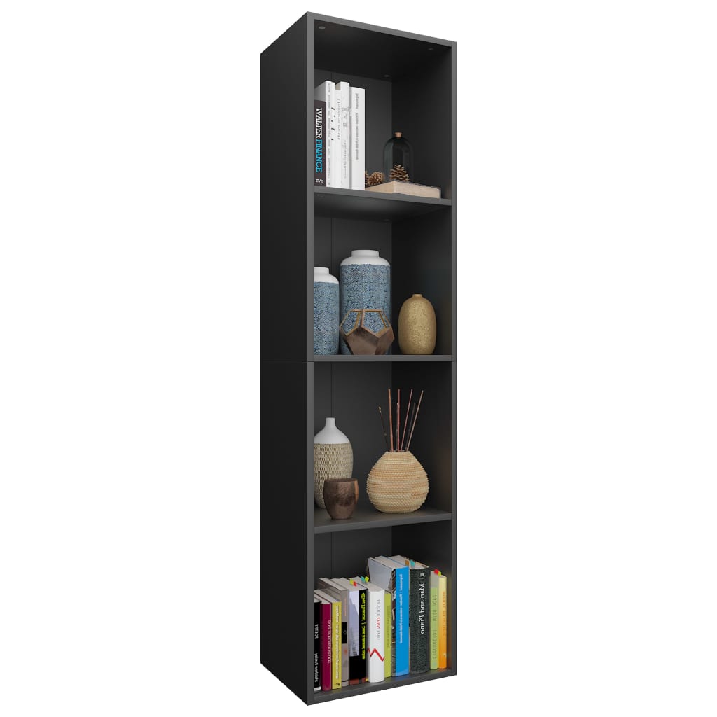 Book Cabinet/TV Cabinet Black Chipboard - 36×30×143cm