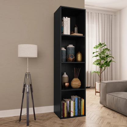 Book Cabinet/TV Cabinet Black Chipboard - 36×30×143cm