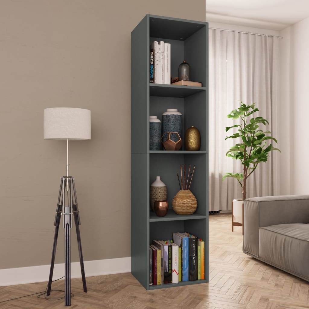 Book Cabinet/TV Cabinet Grey Chipboard - 36×30×143cm