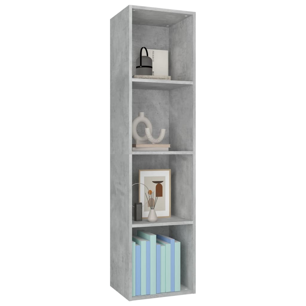 Book Cabinet/TV Cabinet Concrete Grey Chipboard - 36×30×143cm