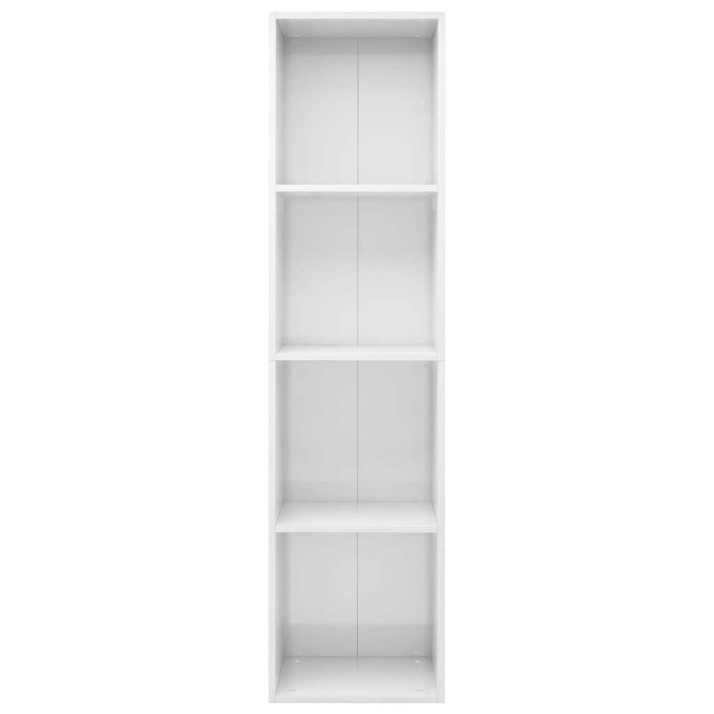 Book Cabinet/TV Cabinet High Gloss White Chipboard - 36×30×143cm