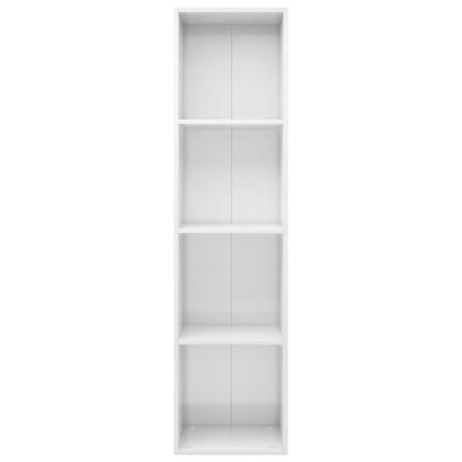 Book Cabinet/TV Cabinet High Gloss White Chipboard - 36×30×143cm