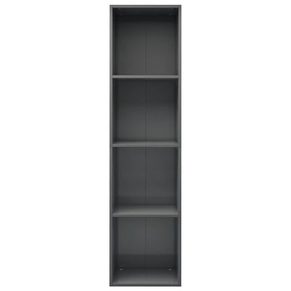 Book Cabinet/TV Cabinet High Gloss Grey Chipboard - 36×30×143cm