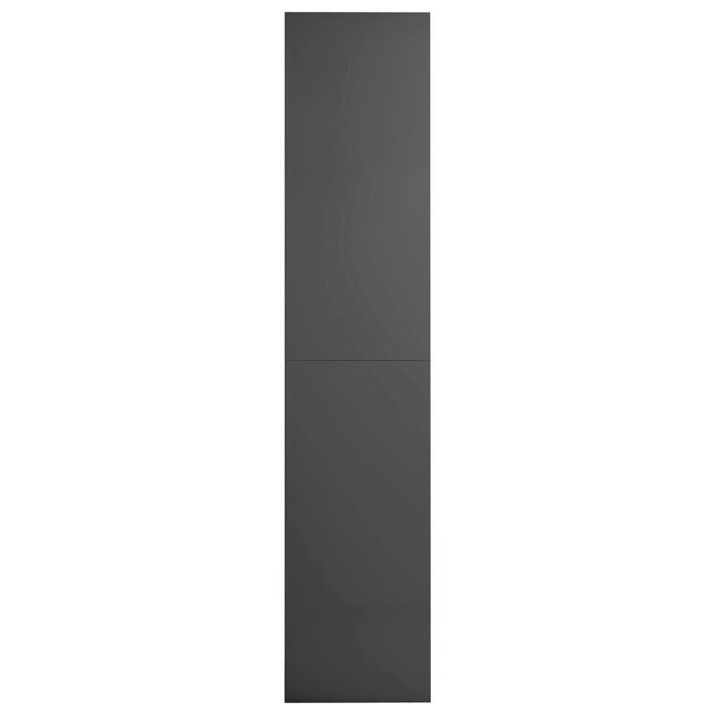 Book Cabinet/TV Cabinet High Gloss Grey Chipboard - 36×30×143cm