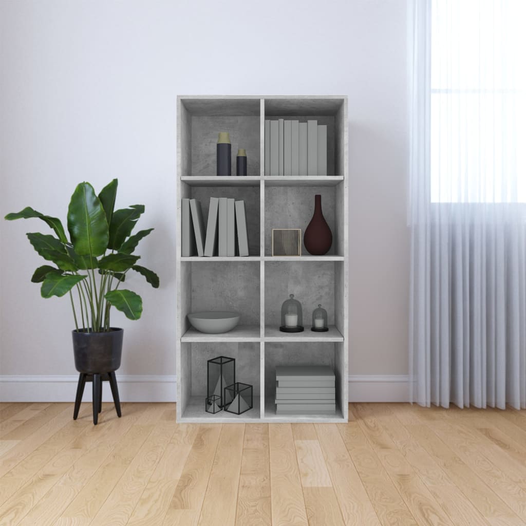 Book Cabinet/Sideboard Concrete Grey Chipboard - 66×30×130cm